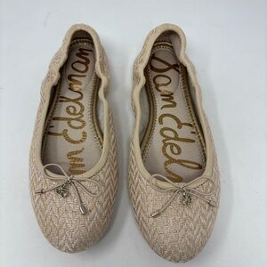 Sam Edelman Felicia Ballet Flats Womens 8 Shoes Woven Chevron Slip On Minimalist